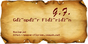 Gáspár Flórián névjegykártya